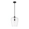 Z-Lite Joliet 1 Light Pendant, Matte Black & Clear 473P12-MB - alternate 1